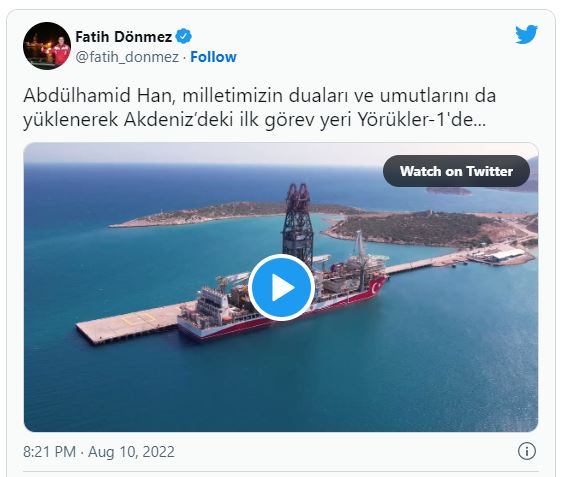 Abdülhamid Han sondaj gemisi Akdeniz'deki ilk görev yeri Yörükler-1'e ulaştı